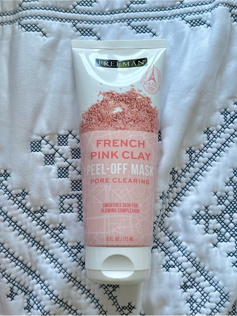 Freeman French Pink Clay Peel-Off Mask - Pink & White Tube